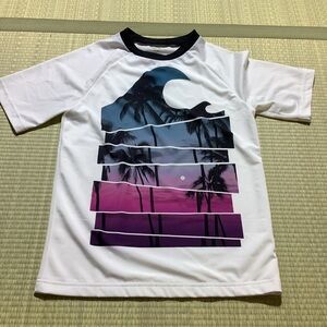 Gymboree White Rashguard with Palm and Wave Design